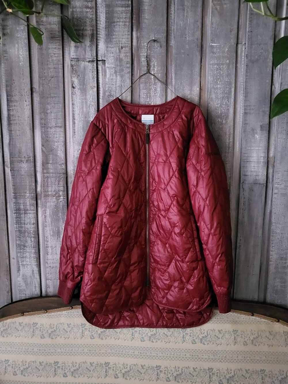 COLUMBIA Burgundy Red Quilted Interchange Jacket Liner M